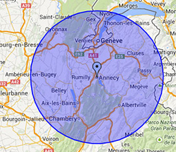 Zones d'intervention Ramonage Annecy et Annemasse - Haute-Savoie