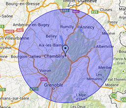 Zones d'intervention Ramonage à Chambéry et en Savoie