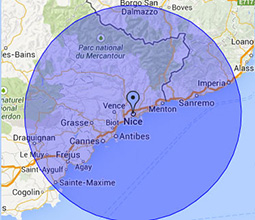 Zones d'intervention Ramonage à Nice et dans les Alpes-Maritimes
