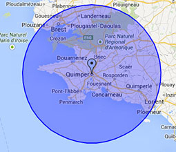 Zones d'intervention ramonage à Quimper et dans le Finistère