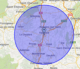 Zones d'intervention ramonage à Valence et dans la Drôme